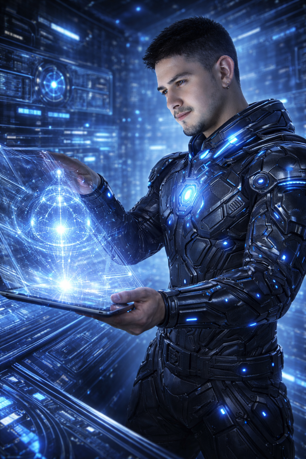 CORTEXNODE founder/operator concept portrait.